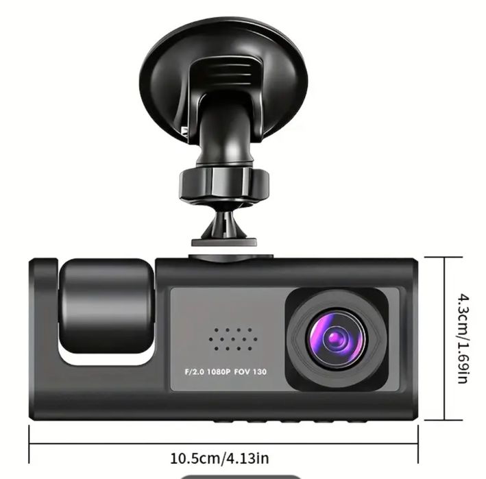 Відеорегістратор з передньою і задньою камерами (в салон і на дорогу)