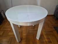 Stół okrągły rozkładany biały lakier