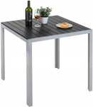 Nowoczesny stół aluminium imitacja drewna Pollywood ogrodowy 75x75