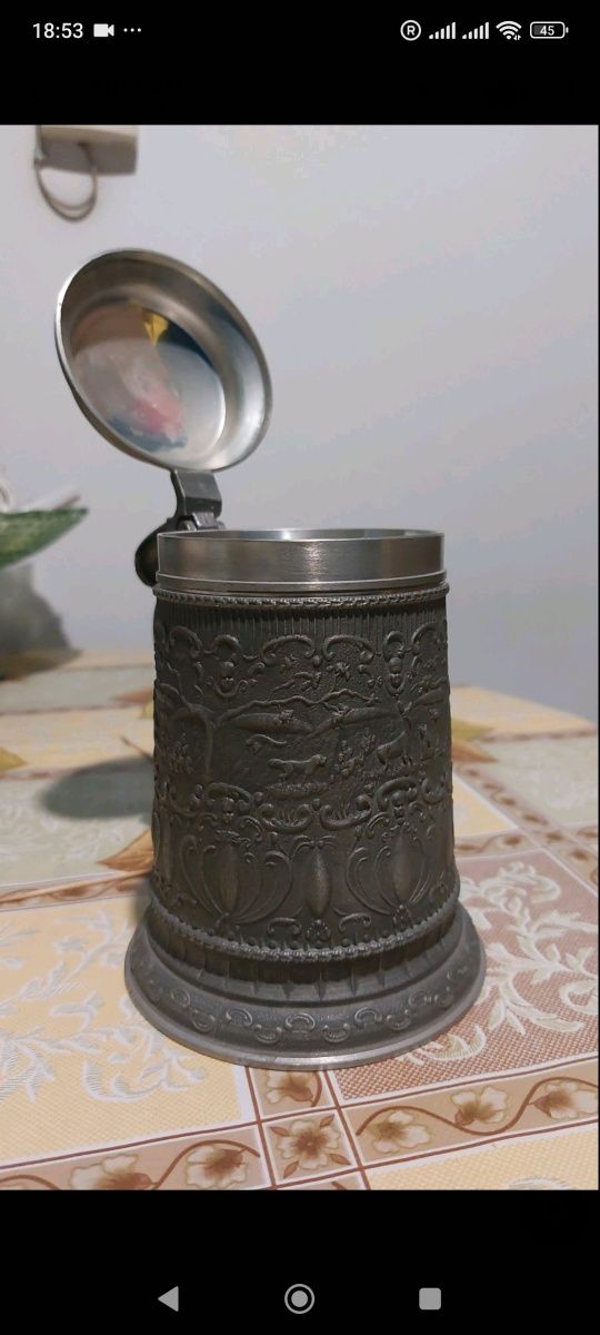 Оловянный бокал,пепельница