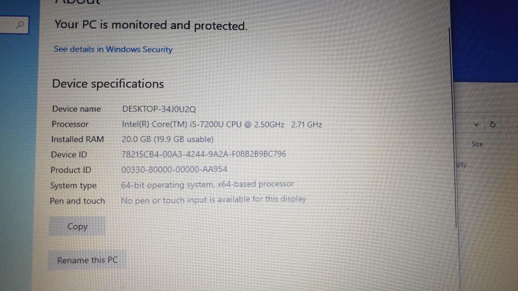 Acer Aspire A315 20GB RAM 256SSD I5-7200U