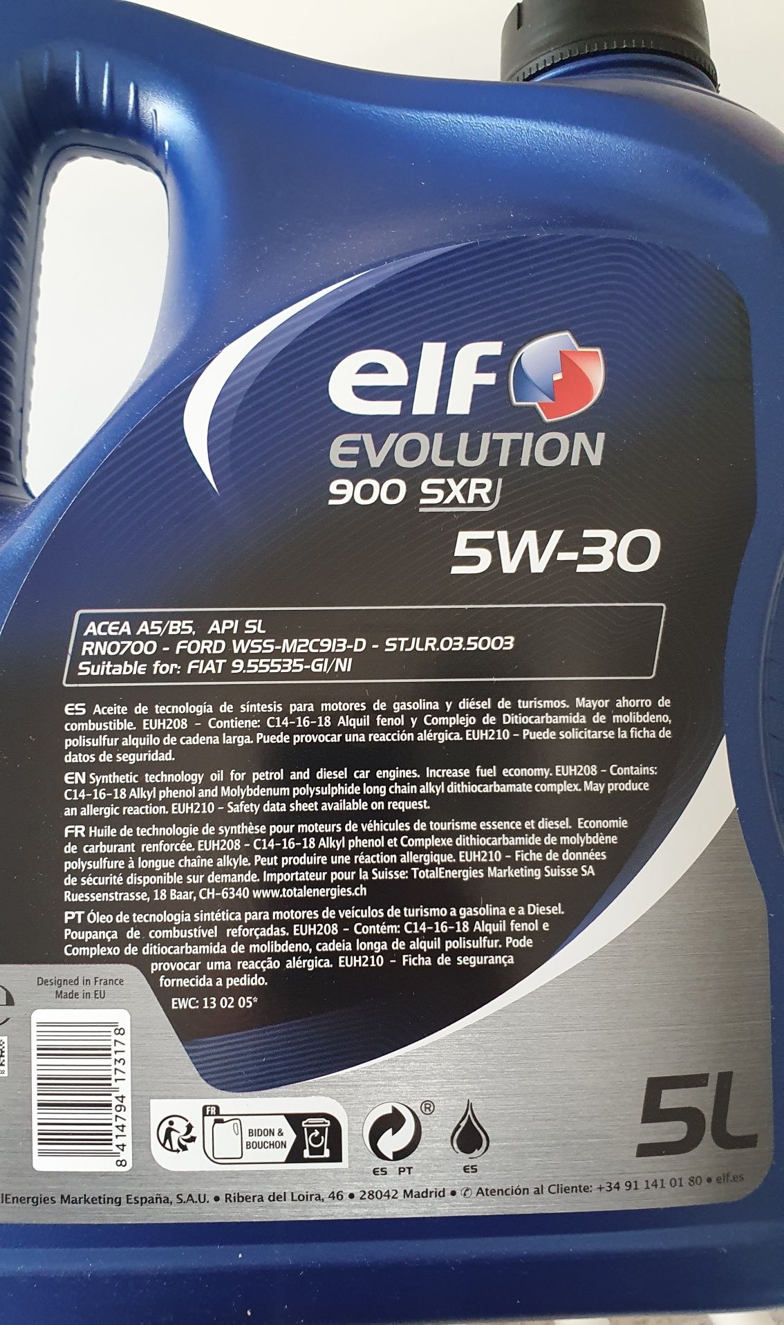 Óleo ELF evolution 900 SXR 5W30 5 LITROS