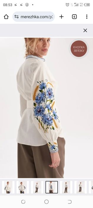 Вишиванка галичанка волошки