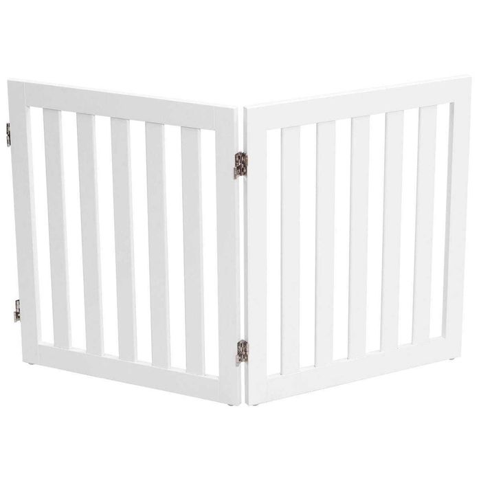 Barierka zabezpieczająca drewniana dla psa biały kolor