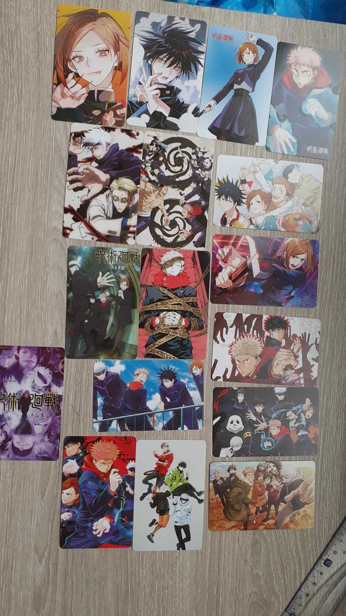 Cartas do anime Jujutsu kaisen novo Gojo, Sukuna, Nanami
