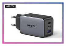 Блок живлення для швидкої зарядки 65W 2Type-C + 1USB МЗП СЗУ UGREEN