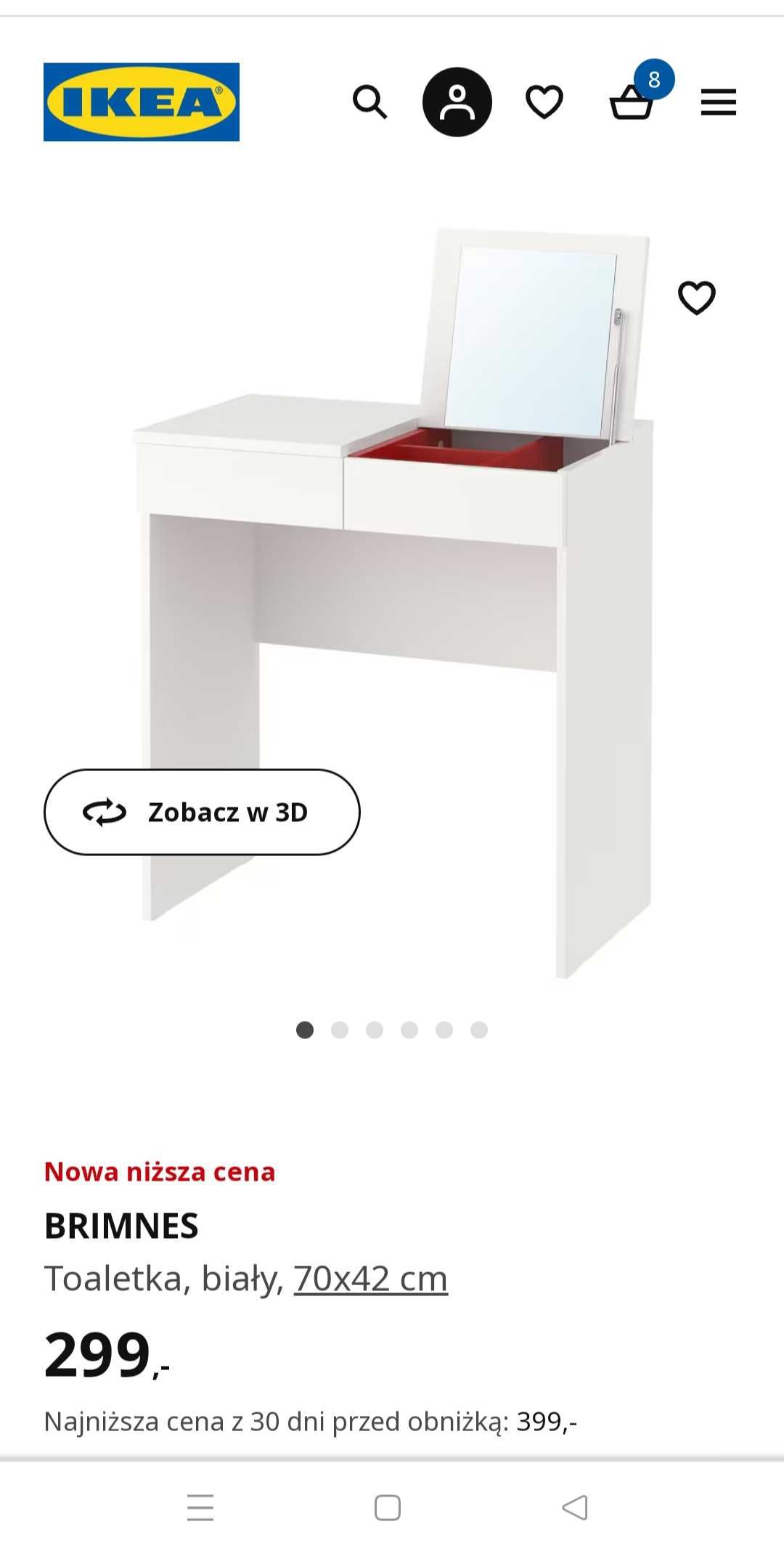 Toaletka Ikea biała