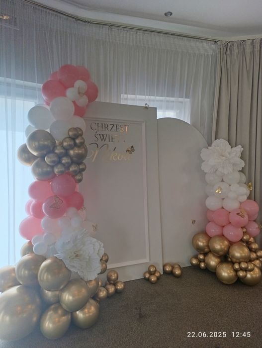 Chrzciny balony tło do zdjęć ścianka balonowa 18 urodziny 40 event