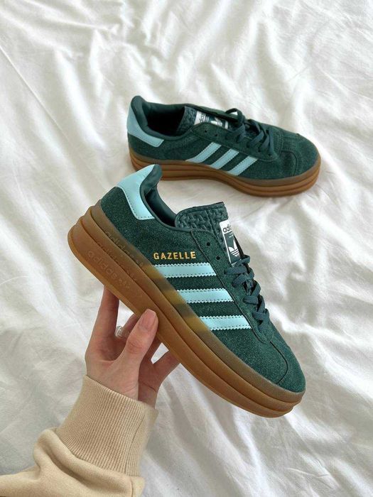 Кросівки Adidas Gazelle Bold Platform Green premium