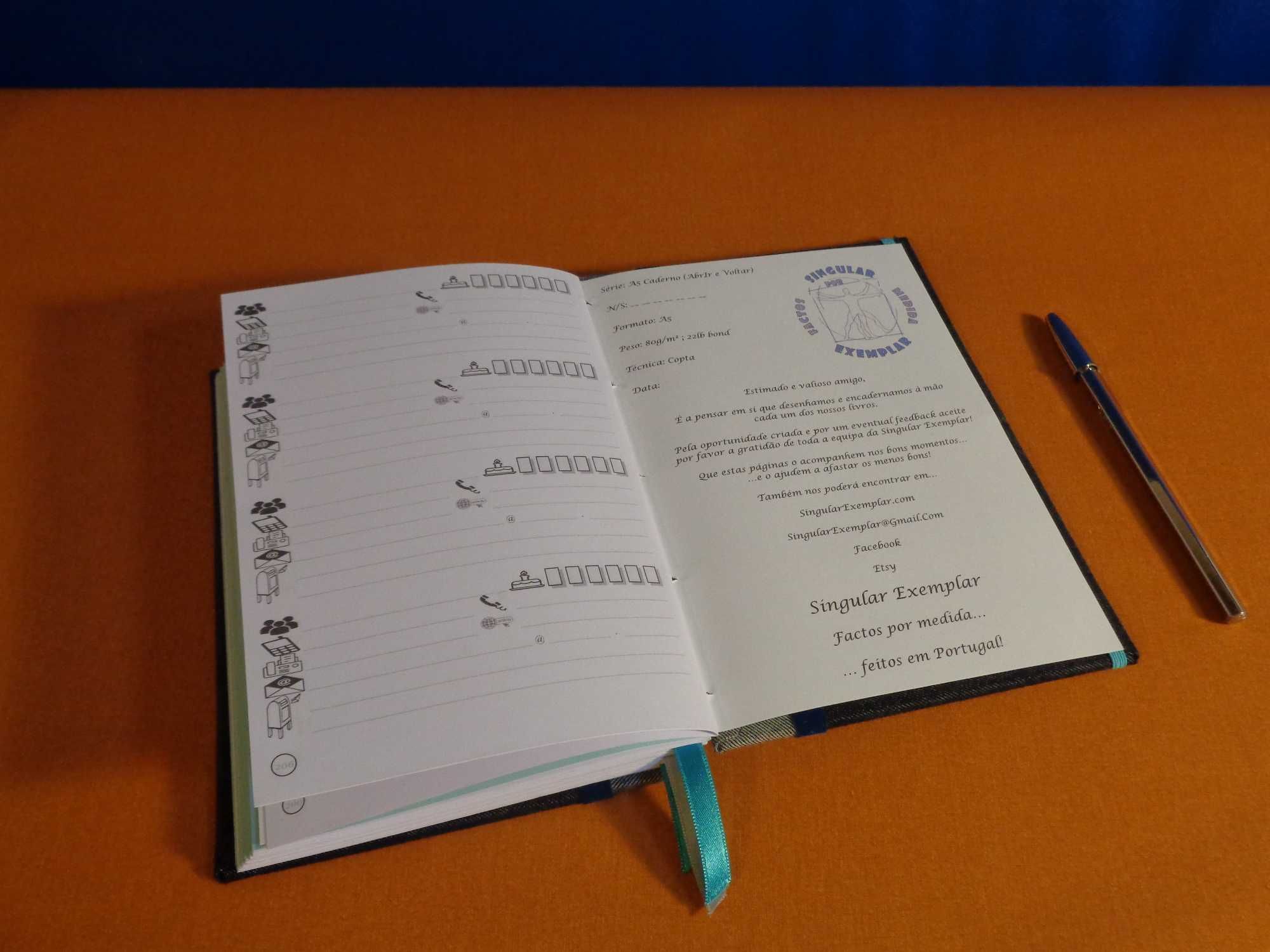 Caderno A5 de Costura Copta. Feito à mão. Hiper resistente e flexível.