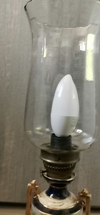 Lampka stołowa 40cm sklany klosz