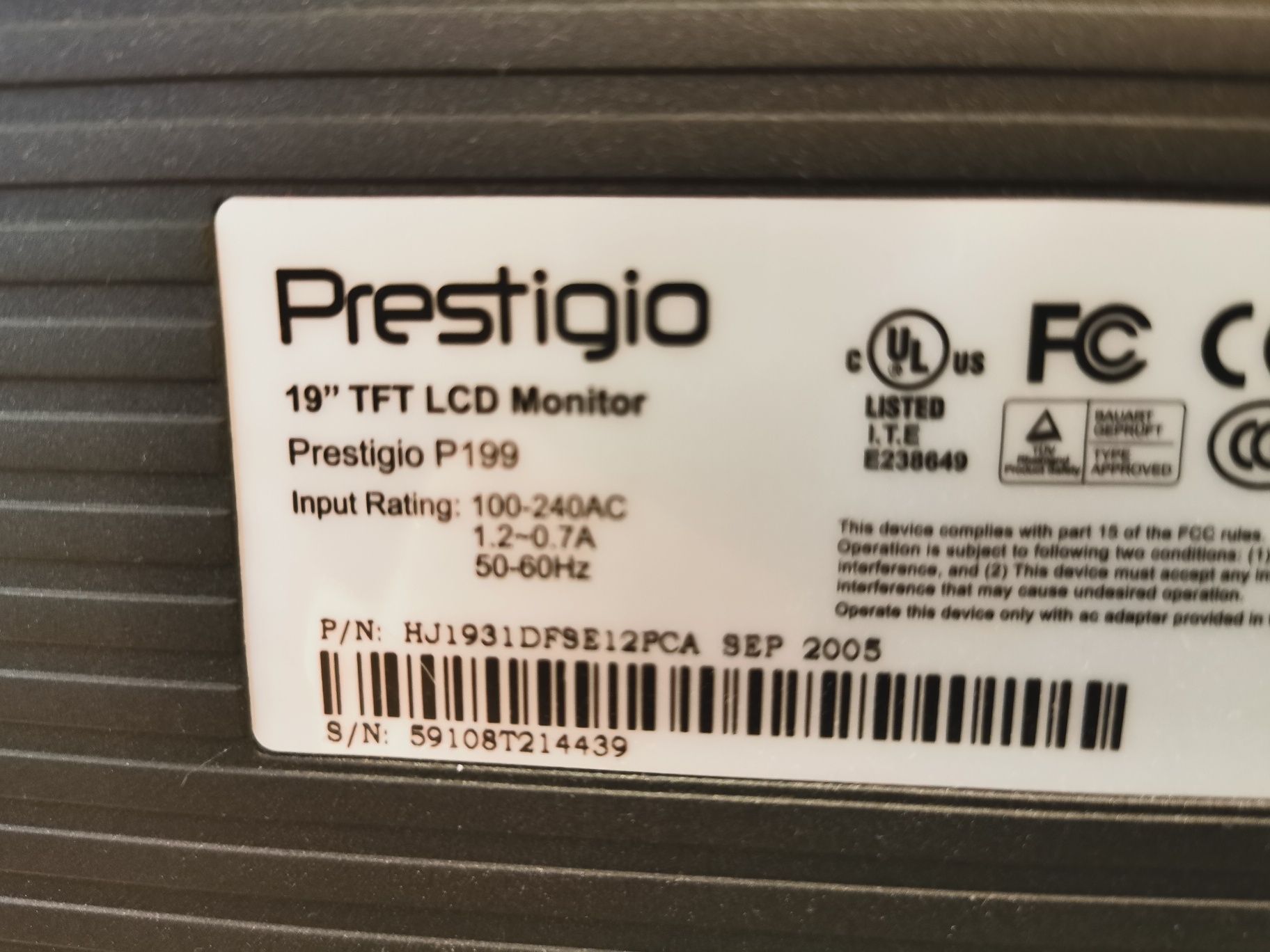 Monitor komputerowy LCD PRESTIGIO P 199, 19 cali