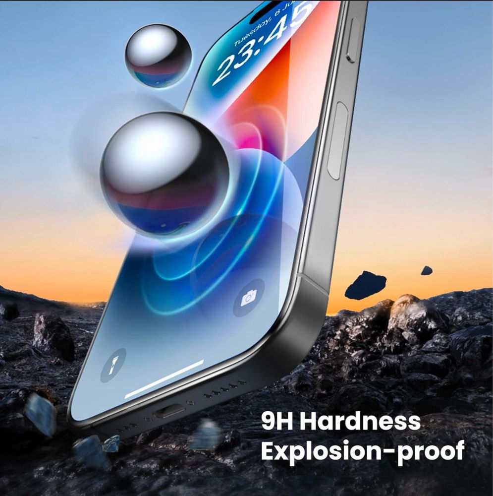 Защитное стекло Ugreen iPhone 16 Pro Max, 16 Pro, 15 Pro, набор 2 шт