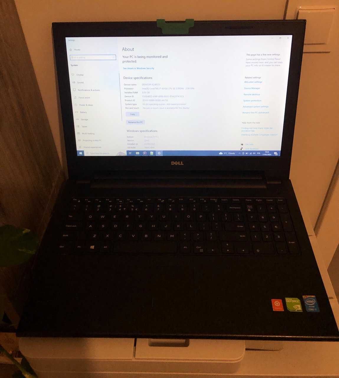 Laptop DELL Core i7 8 GB- SDD JAK NOWY