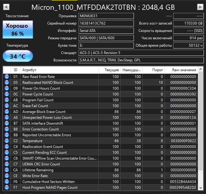 SSD Micron 1100 2TB sata