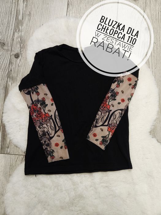 Bluzka rockowa dla chłopca  tatuaż rekaw 110