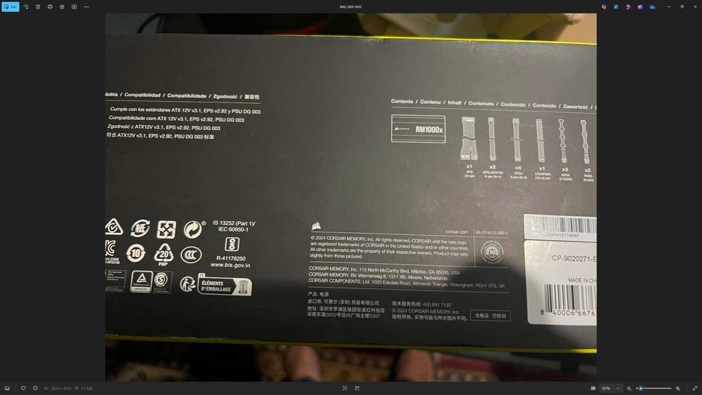 Corsair RMx Series RM1000x Atx 3.1