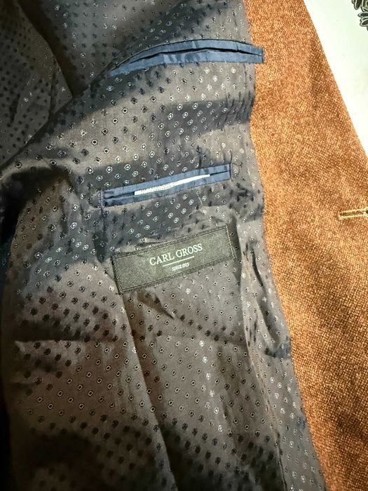 Elegancka marynarka męska premium Carl Gross XL brązowa