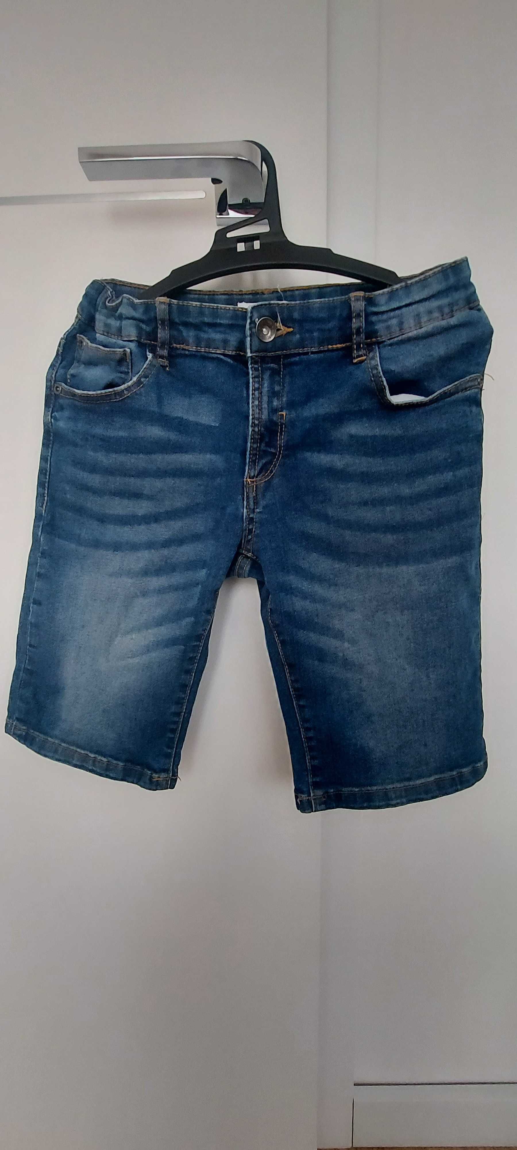 Spodenki jeans krótkie 134 cm