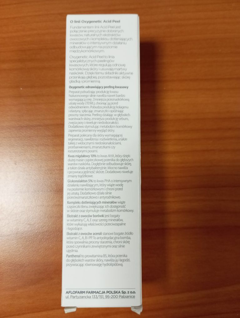 Oxygenetic Acid Peel odnawiający peeling kwasowy NOWY 50 ml