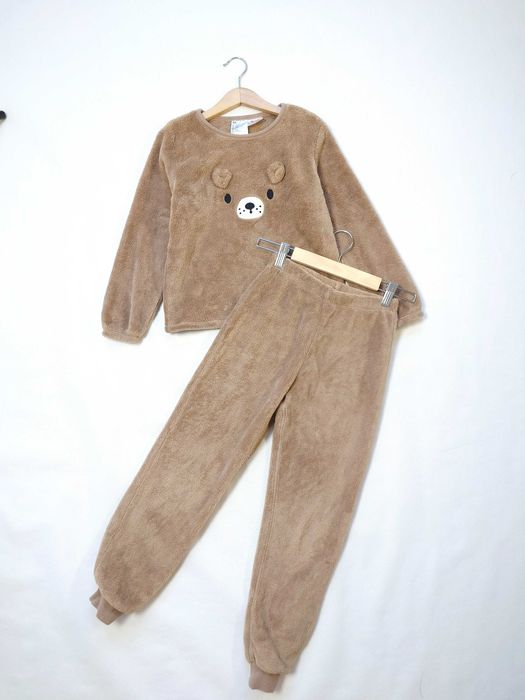 Ciepła polarowa chłopięca piżama pluszowy miś H&M 122-128