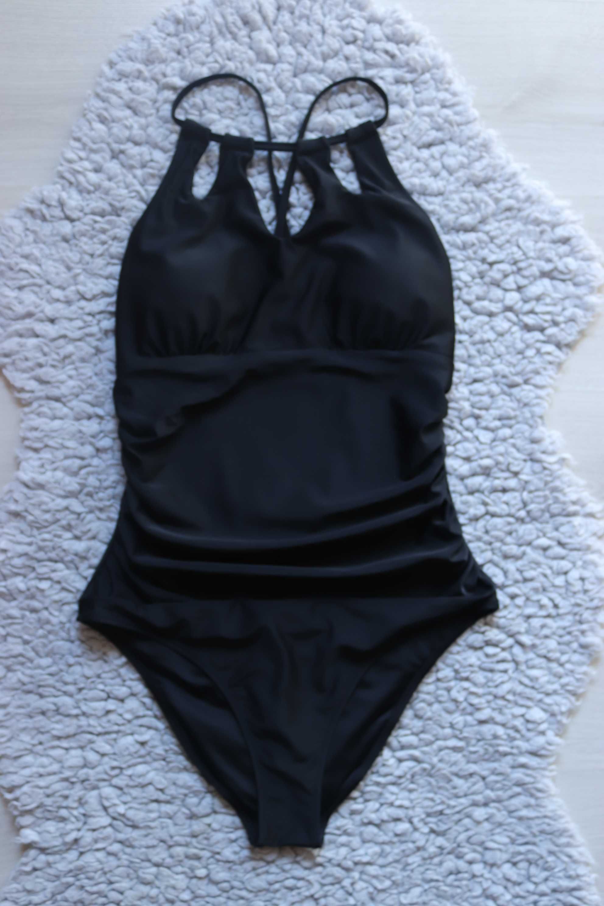 Cupshe czarny jednoczęściowy strój kąpielowy XL