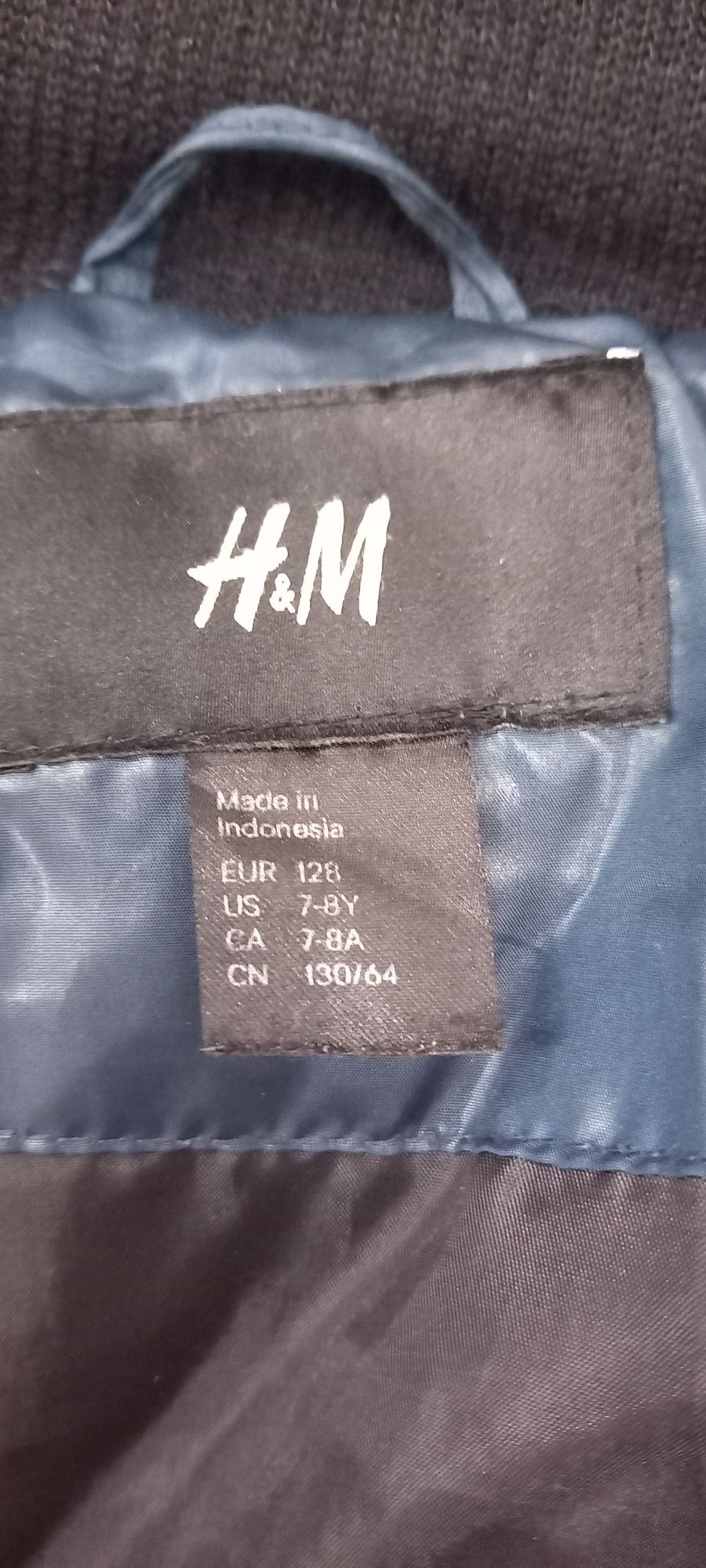 Pikowana,  ciepła kurtka zimowa h&m r. 128