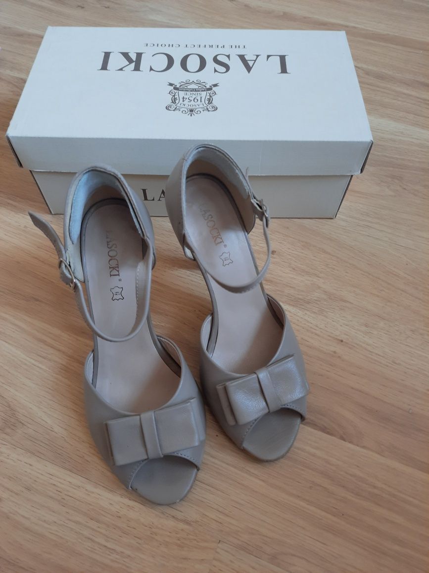 Sandały 35 lasocki szpilki skóra naturalna