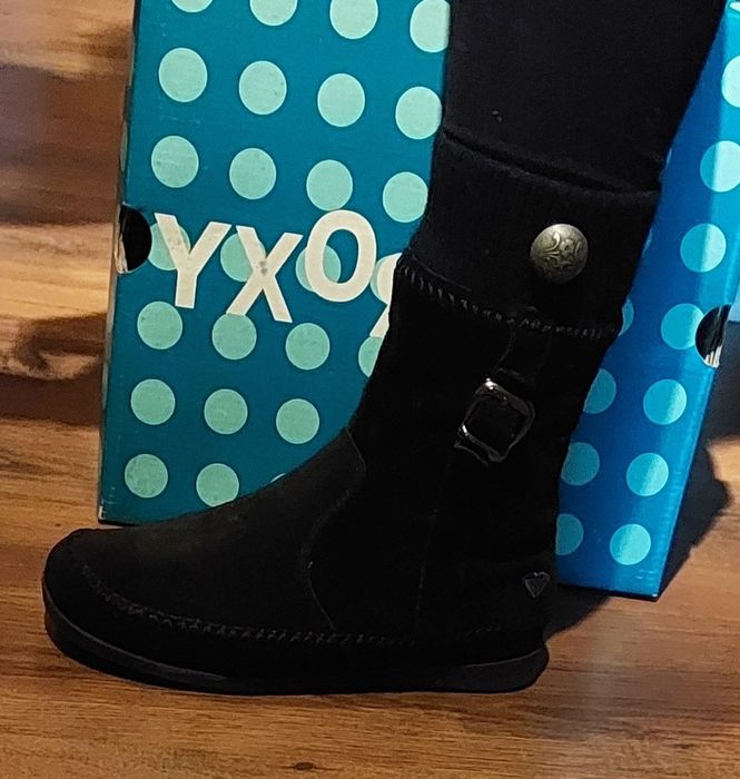 Roxy czarne buty zimowe kozaki zamszowe 37 ocieplone