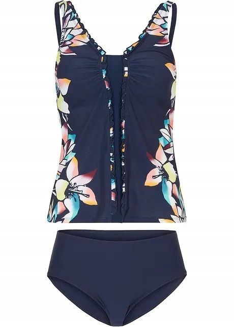 B.P.C tankini granatowe we wzory ^40