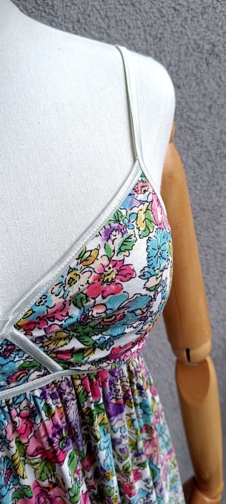 H&M S M biust 34-40x2 sukienka kalka 100 % viscose kwiatuszki urocza