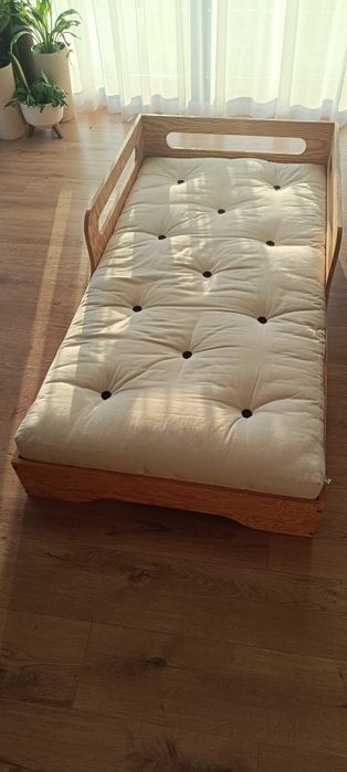 Łóżeczko dziecięce niskie Kiki 80x160 + materac Futon nat
