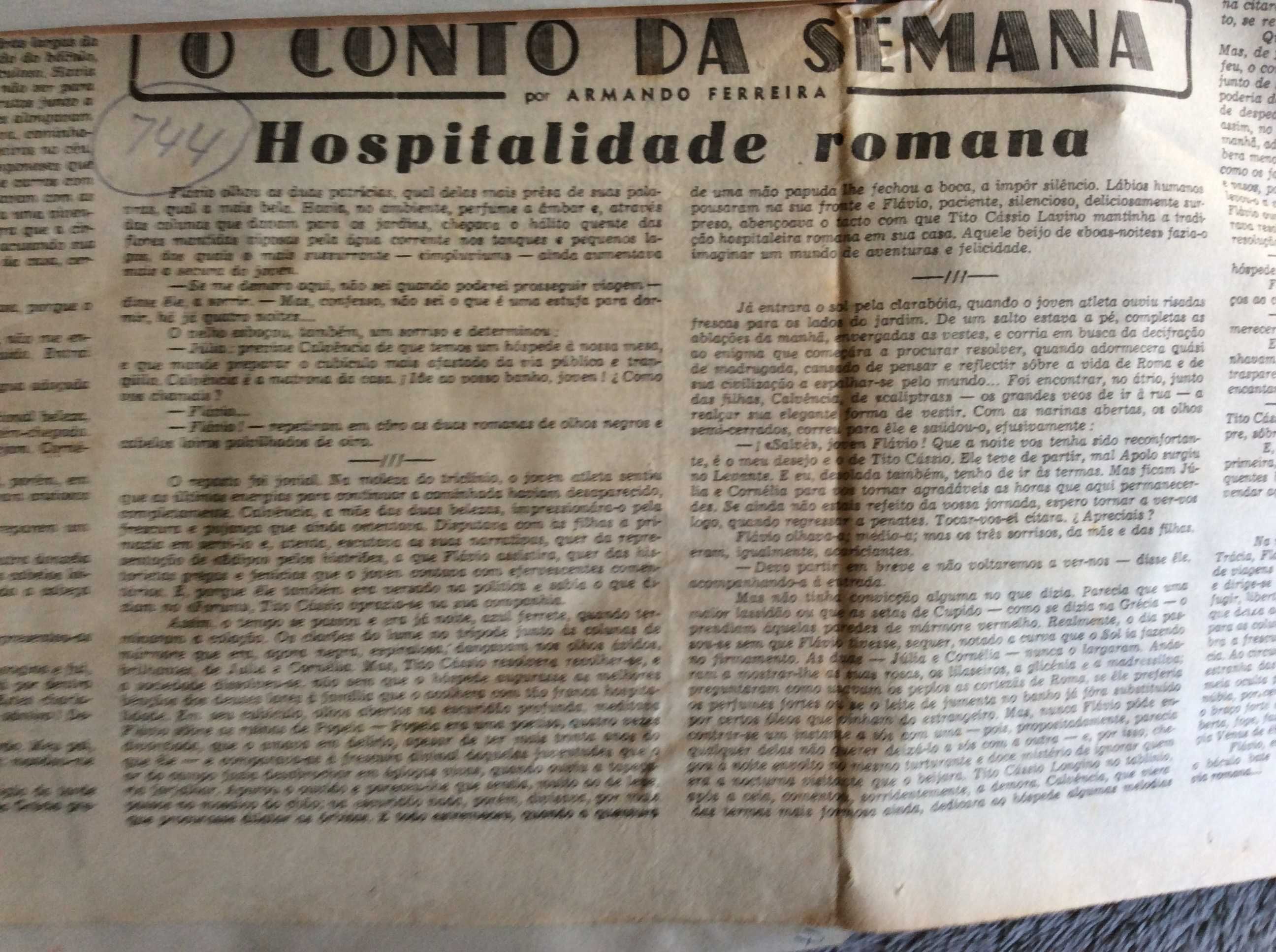 O conto da semana por Armando Ferreira. Dossier com dezenas de contos