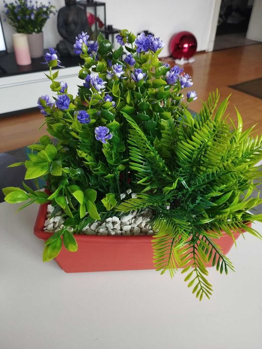 Sztuczne kwiaty z doniczkami 6 szt. zestaw roślin sztucznych