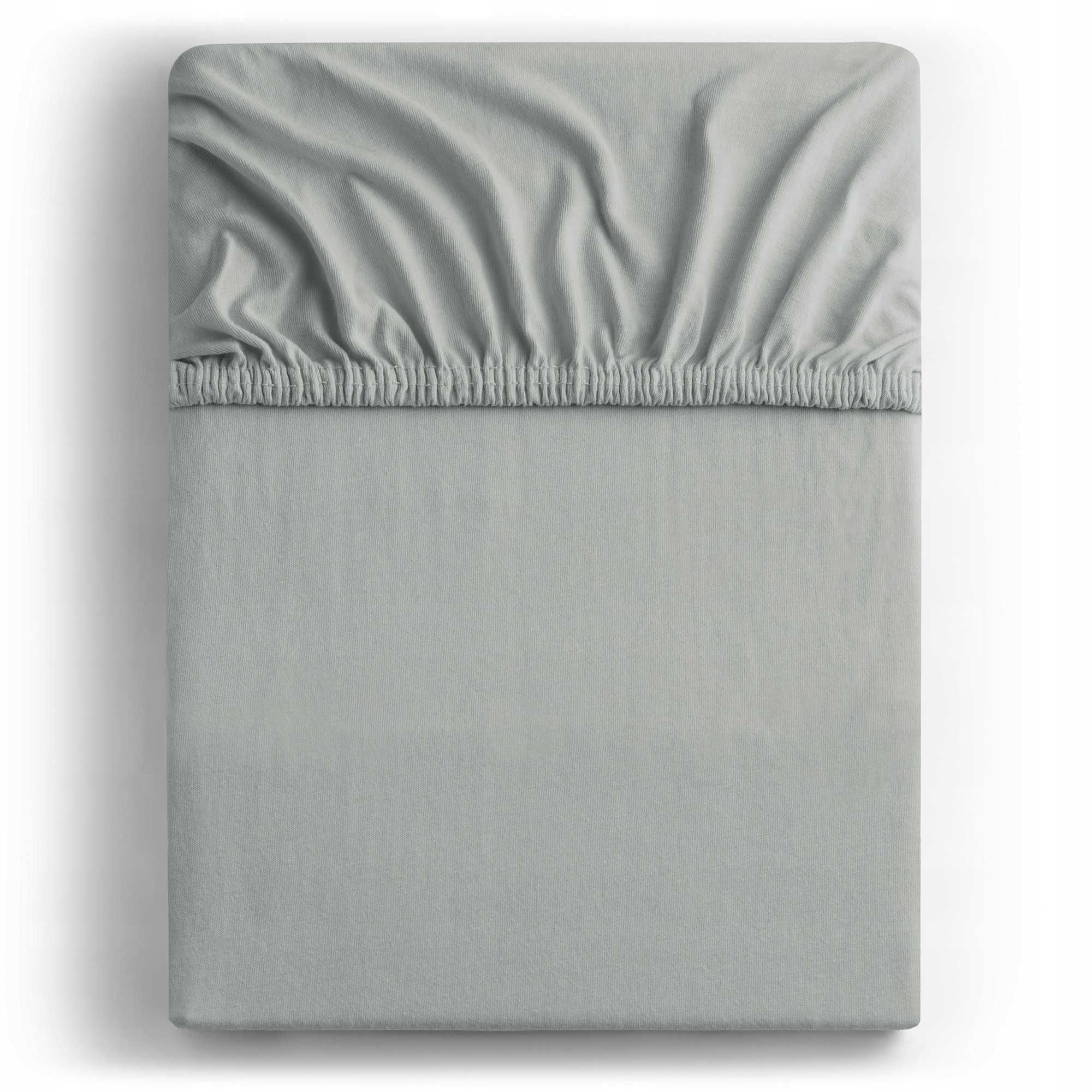 Prześcieradło z bawełny czesanej jersey 180x200 Stalowy