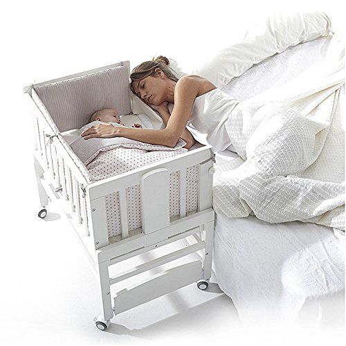 BOLON BOLON, Drewniana kołyska dla niemowląt, 85 x 53 x 80/104 cm