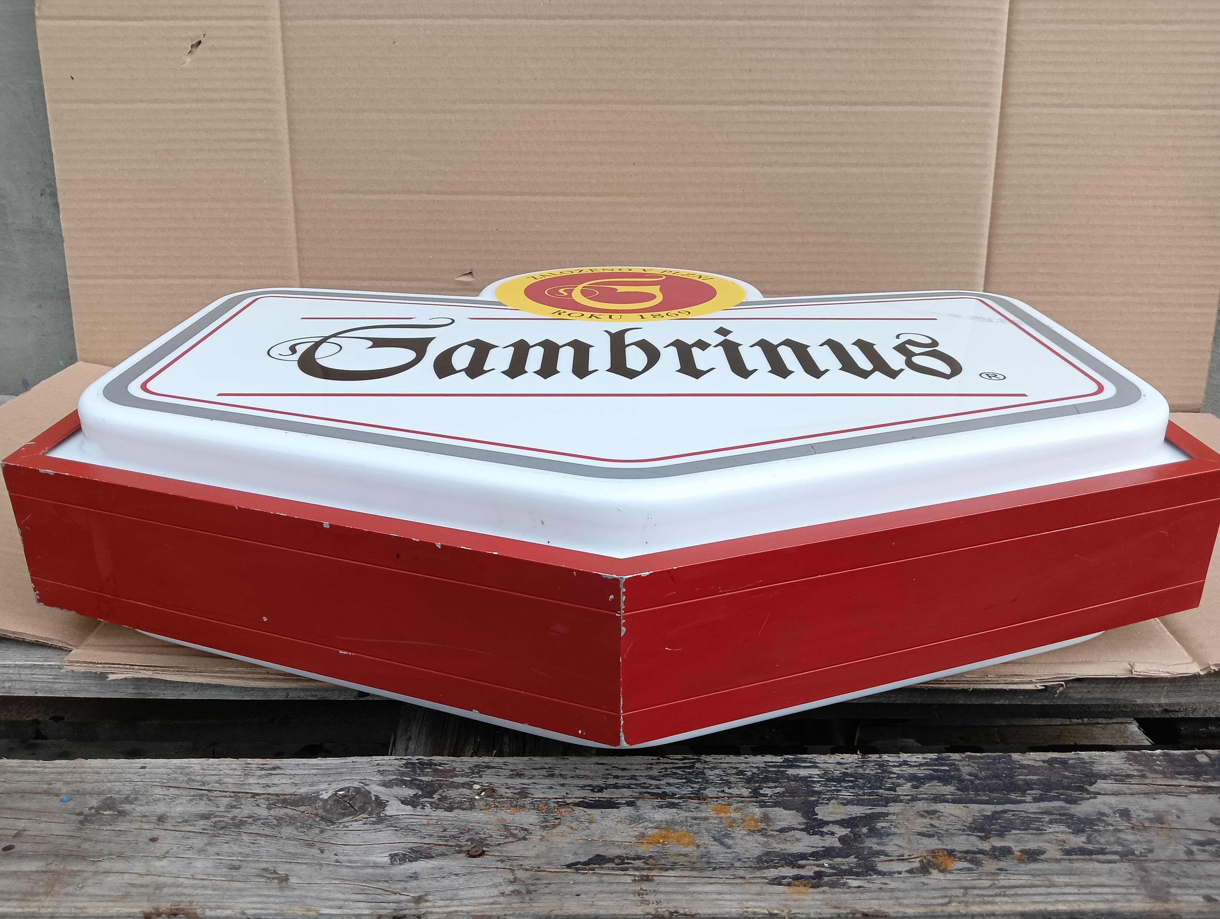 Baner stara reklama szyld piwa Gambrinus tablica reklamowa vintage PRL