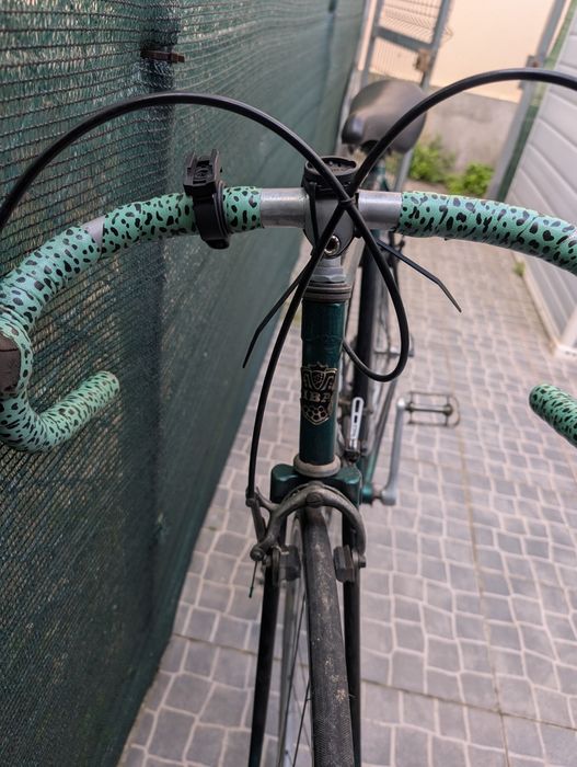 Bicleta verde de estrada vintage