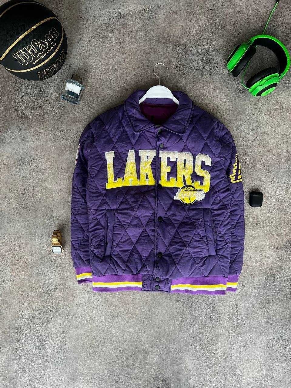 Бомбер LA Lakers стьоганий утеплений холлофайбером весняний i57/65-1
