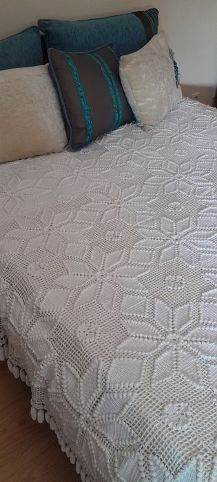 Colcha de renda casal