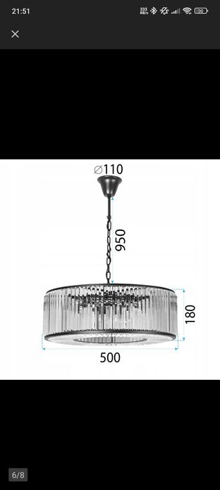 Lampa sufitowa , żyrandol kryształowy