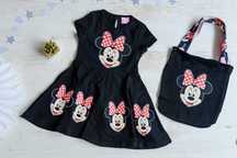 Sukienka bawełniana z Mini Mouse z torebką 104 cm