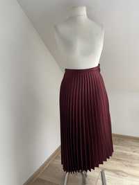 Bordowa plisowana spódnica Zara r.XS