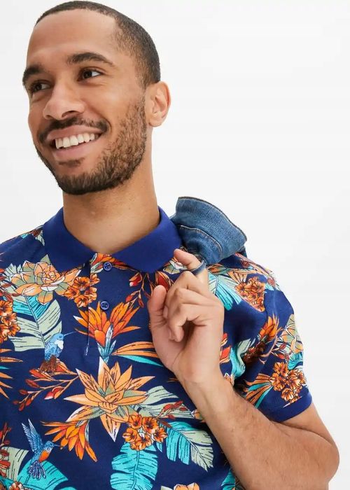 B.P.C t-shirt polo męski bawełniany z nadrukiem ^44/46, S