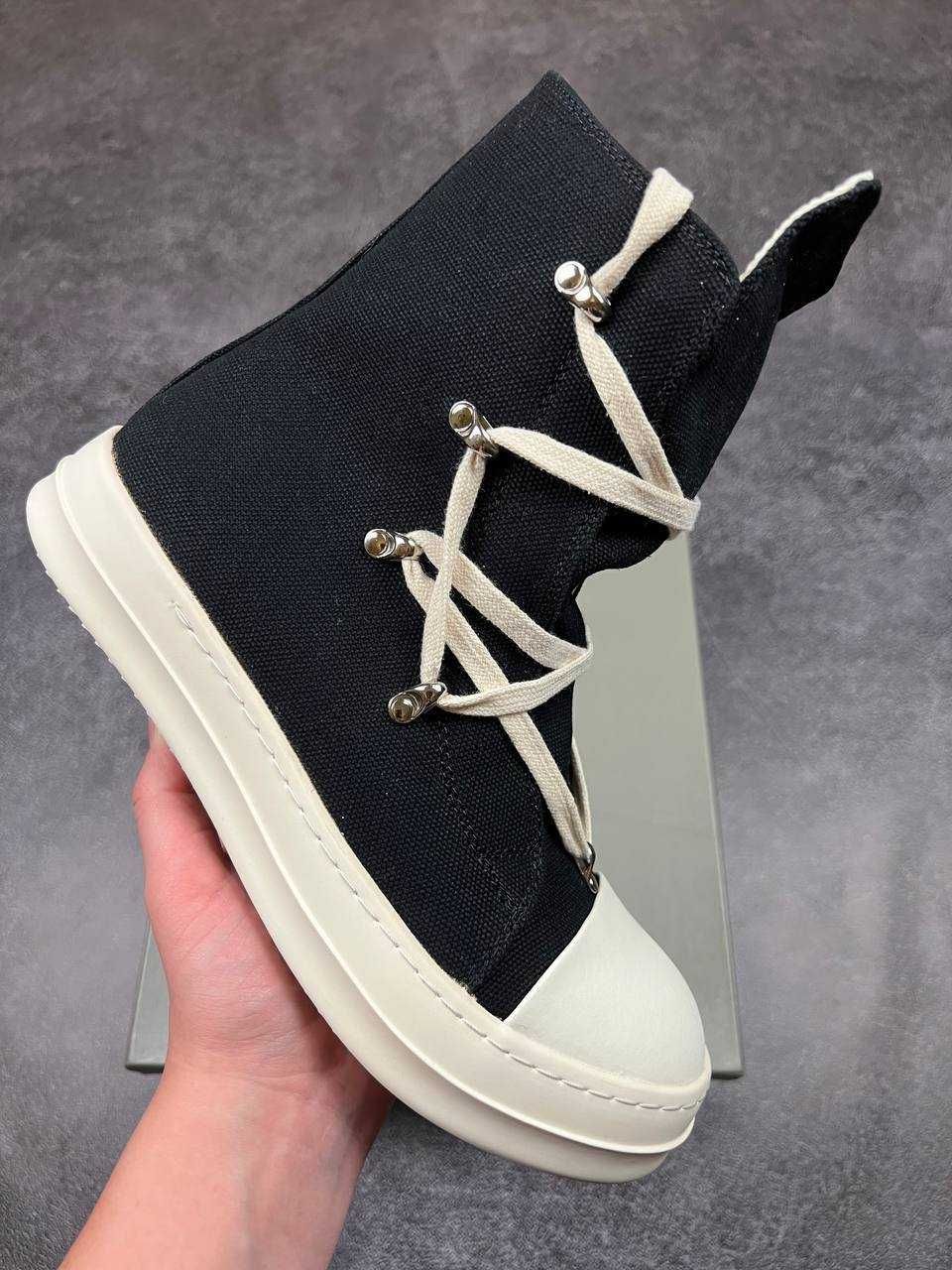 Rick Owens Hexagram Ramones Low Black White