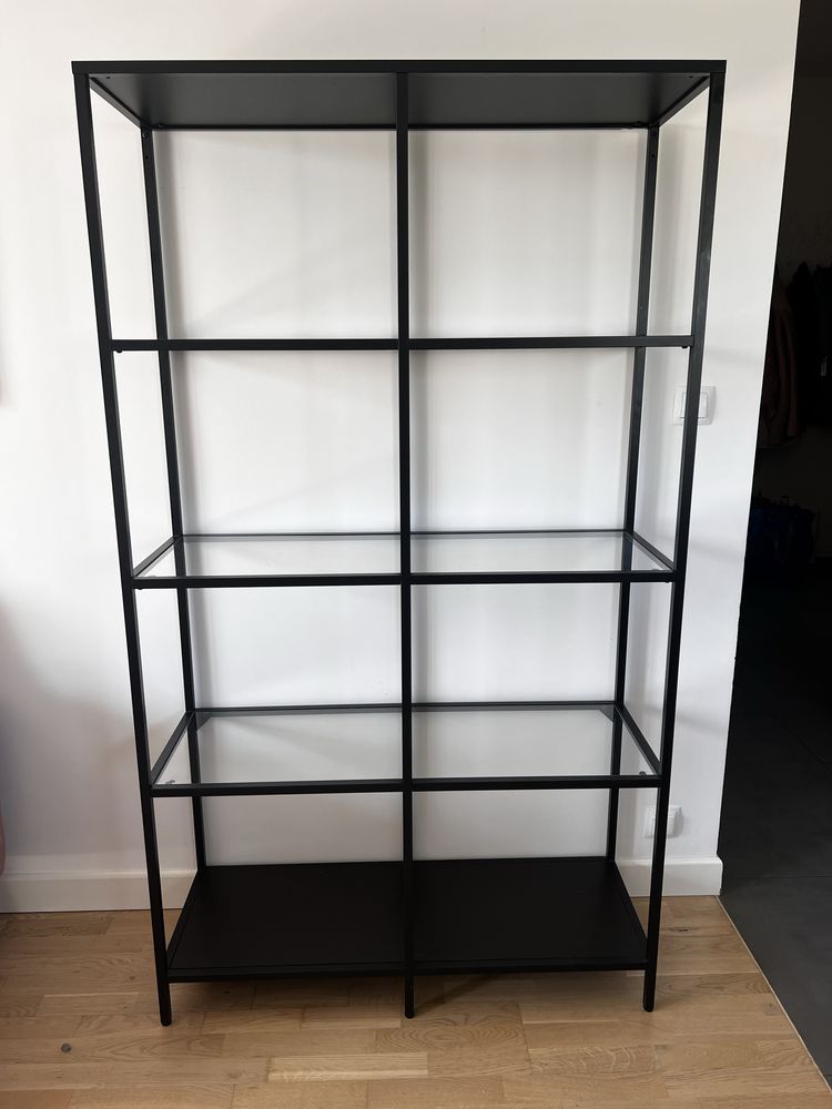 Regał Ikea Vittsjo szklany czarny podwójny
