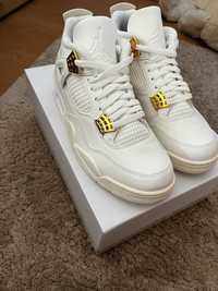 Jordan 4 white and gold 44