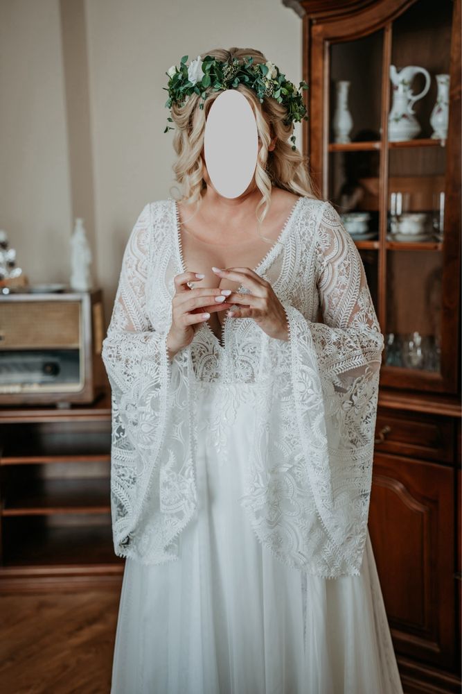 Przepiękna suknia w stylu boho/rustykalnym