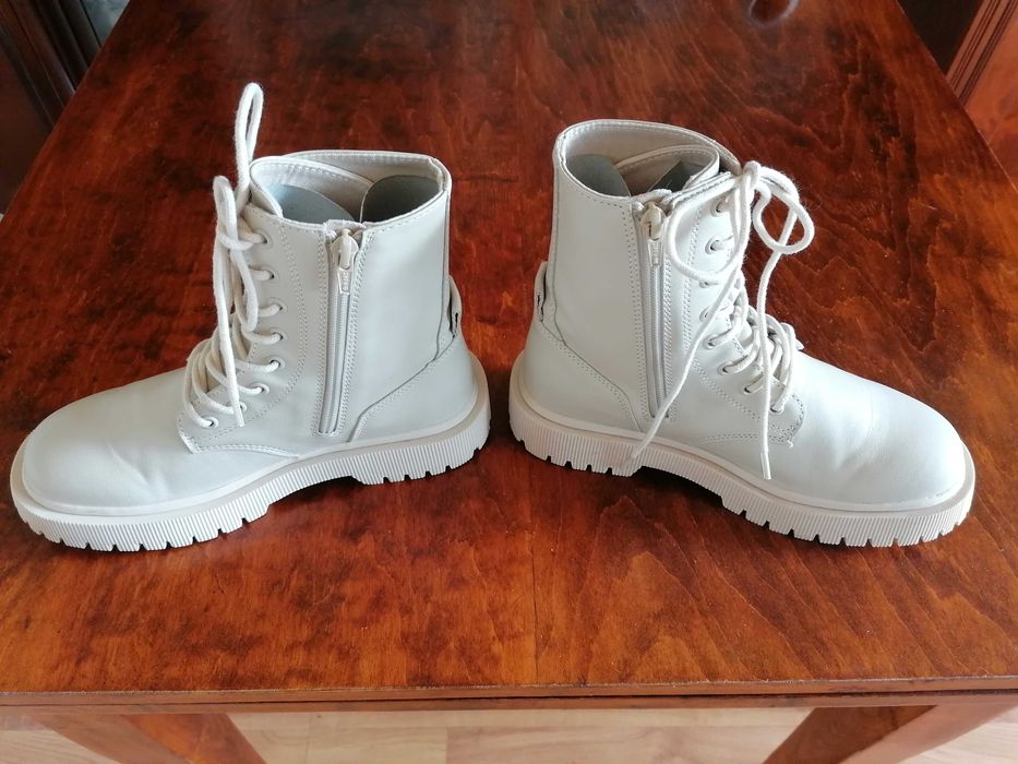 Buty, trapery 36 Zara, dziewczynka wysokie jasne, raz ubrane,