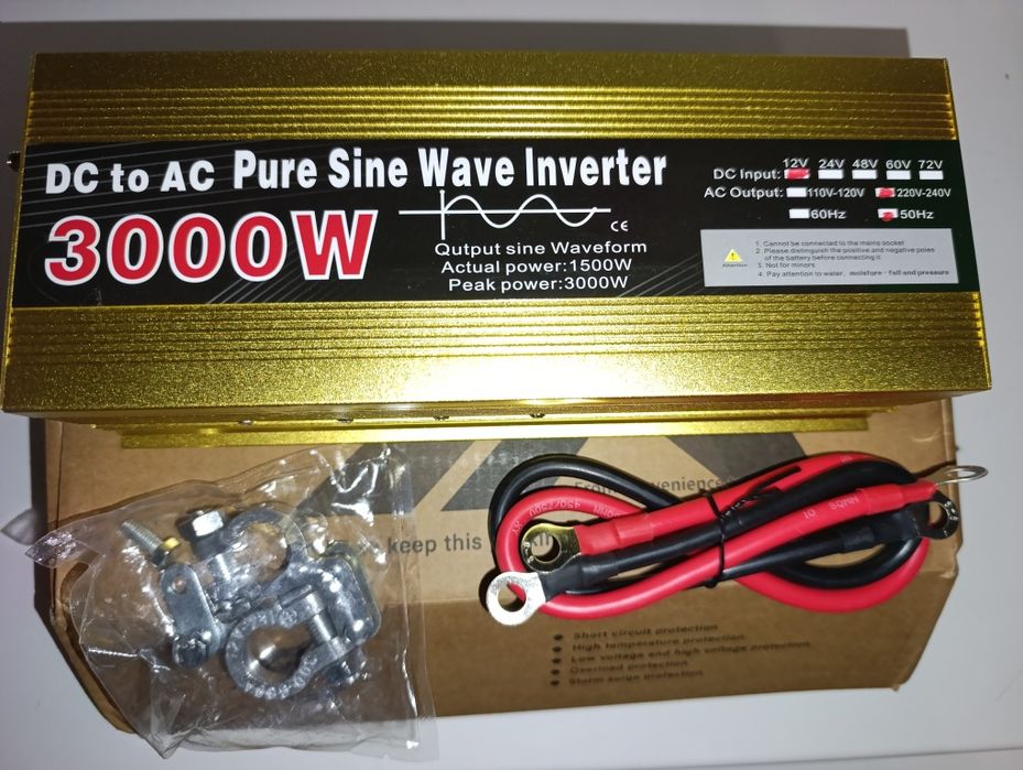 Інвертор 12в-220в, 3000w, чиста синусоіда